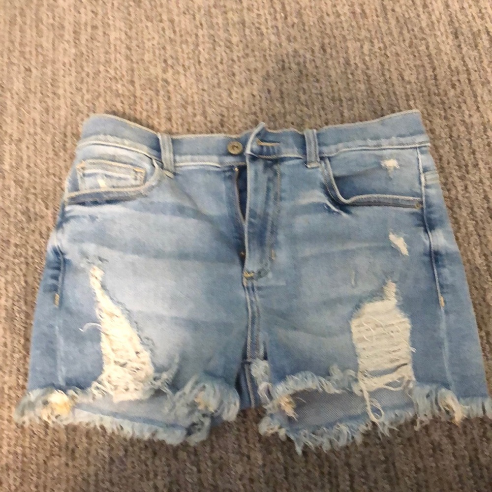 Ripped jean shorts